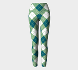 Harbor Blue and Basil Yoga Leggings - Objet D'Art