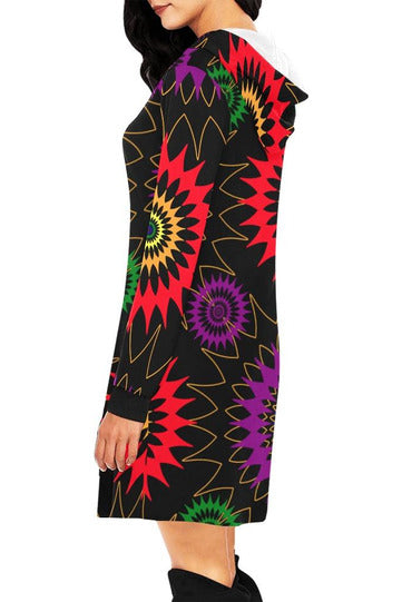 Psychedelic Hoodie Mini Dress - Objet D'Art