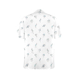 crane 4 hokusai print 2 Men's Stand-Up Collar Short Sleeve Shirt - Objet D'Art