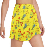 yelllow wildflowr africa Women's Golf Skirt with Pockets (Model D64) - Objet D'Art