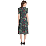 Puff Sleeve Button Through Dress - Objet D'Art