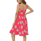 Sleeveless Square Neck Flare Hem Midi Dress - Objet D'Art