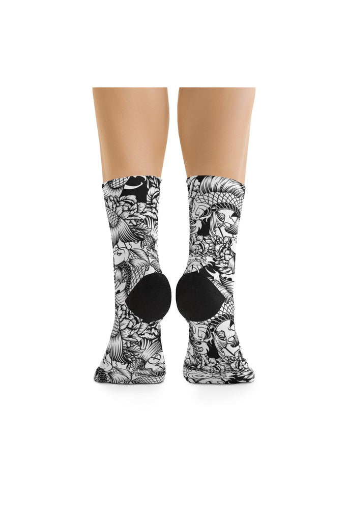 Asian Koi Print Socks - Objet D'Art