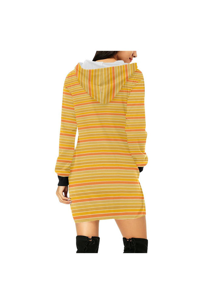 Shades of Turmeric All Over Print Hoodie Mini Dress (Model H27) - Objet D'Art