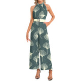 Halter Neck Buckle Belted Jumpsuit - Objet D'Art
