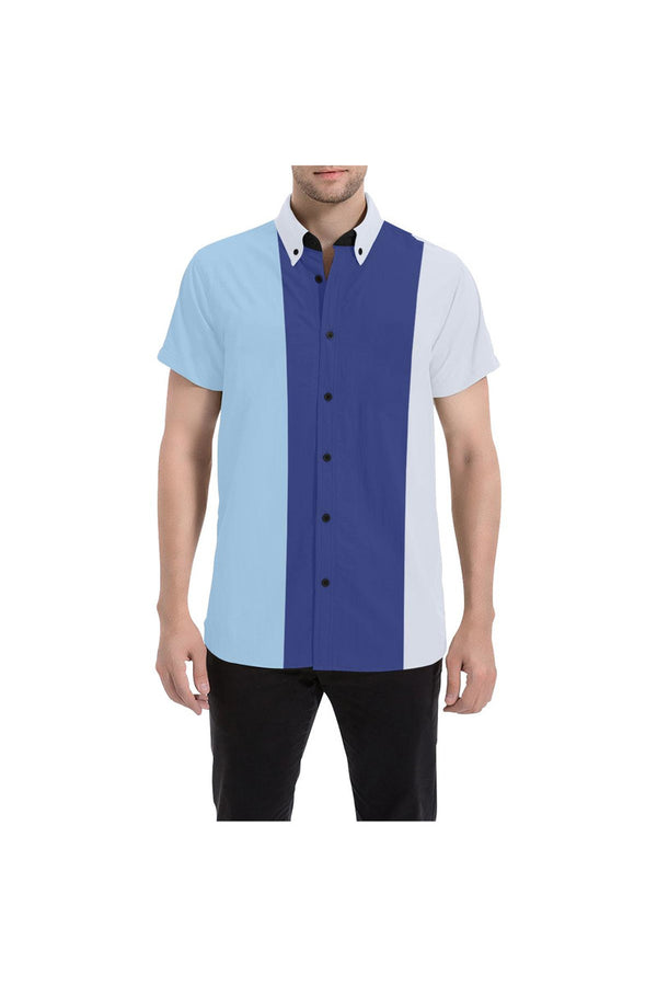 Tri-color Men's All Over Print Short Sleeve Shirt (Model T53) - Objet D'Art
