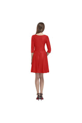 RED D20 -SLEEVE Tethys Half-Sleeve Skater Dress(Model D20) - Objet D'Art
