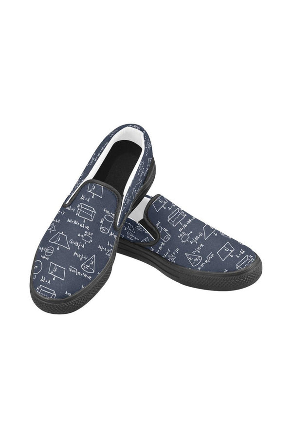 Geo Mathematics Men's Slip-on Canvas Shoes - Objet D'Art
