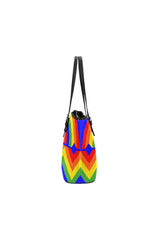 Rainbow in Abstract Leather Tote Bag/Small - Objet D'Art