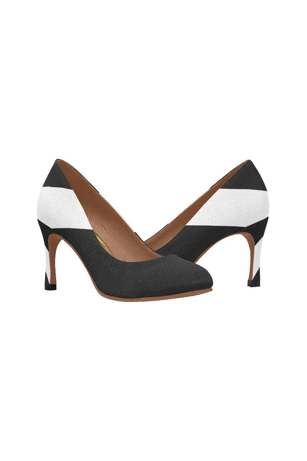 White Stripe Women's High Heels - Objet D'Art