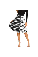 striped D15 FRONT-Recovered Melete Pleated Midi Skirt (Model D15) - Objet D'Art