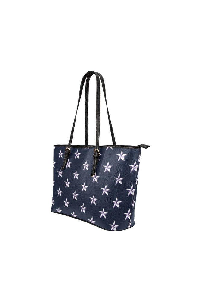 Dark Blue Star Leather Tote Bag/Small - Objet D'Art