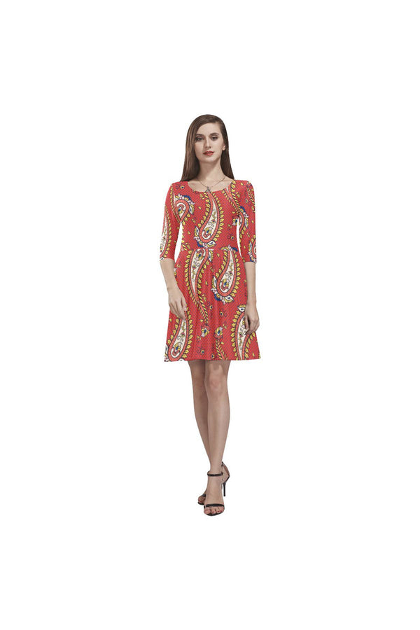 Paisley Pleasure Tethys Half-Sleeve Skater Dress - Objet D'Art