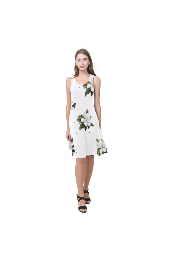 Magnolia On White Atalanta Casual Sundress - Objet D'Art