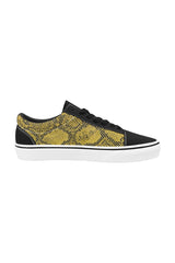Gold Snakeskin Women's Low Top Skateboarding Shoes - Objet D'Art Online Retail Store