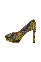 Gold Lace Women's High Heels - Objet D'Art