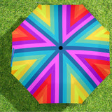 colored striped roybgiv print Semi-Automatic Foldable Umbrella (Model U12) - Objet D'Art
