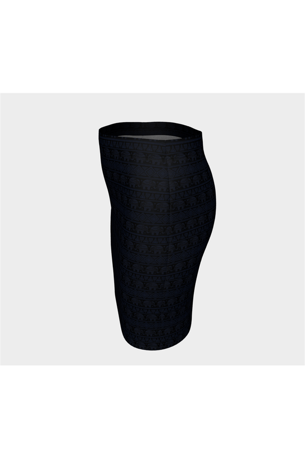 Tribal Indian Elephant Parade Fitted Skirt - Objet D'Art