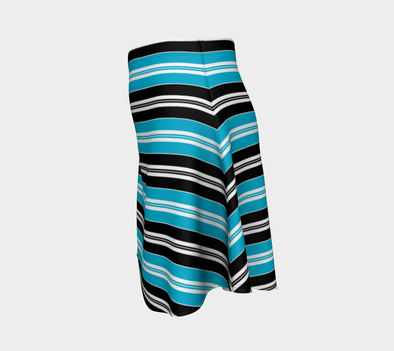 Striped Blue Flare Skirt - Objet D'Art