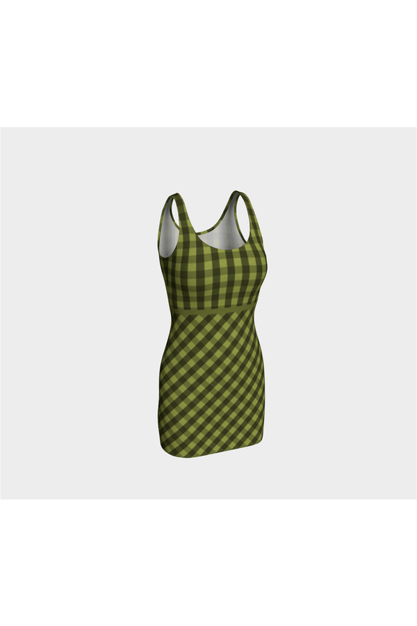 Pepper Stem Green Plaid Bodycon Dress - Objet D'Art
