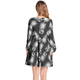 Bauhaus Pineapple Lantern Sleeve Deep V-Neck Short Dress - Objet D'Art