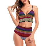 Snakeskin Ruffle Hem Bikini Swimsuit - Objet D'Art