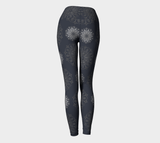 Mandala Gray Yoga Leggings - Objet D'Art