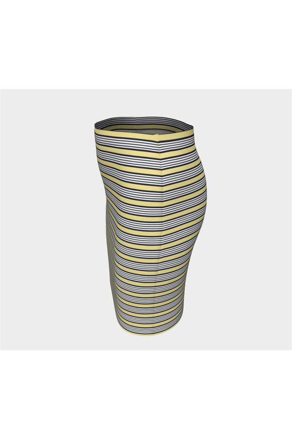 Yellow Stripes Fitted Skirt - Objet D'Art