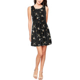 robins in flight print 5 Thea Sleeveless Skater Dress(Model D19) - Objet D'Art