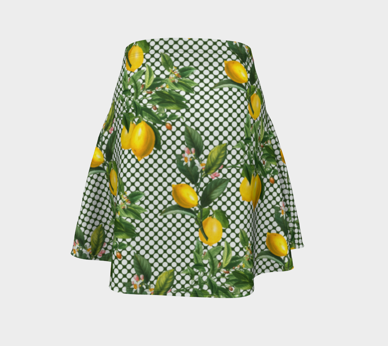 Lemony Dots Flare Skirt - Objet D'Art