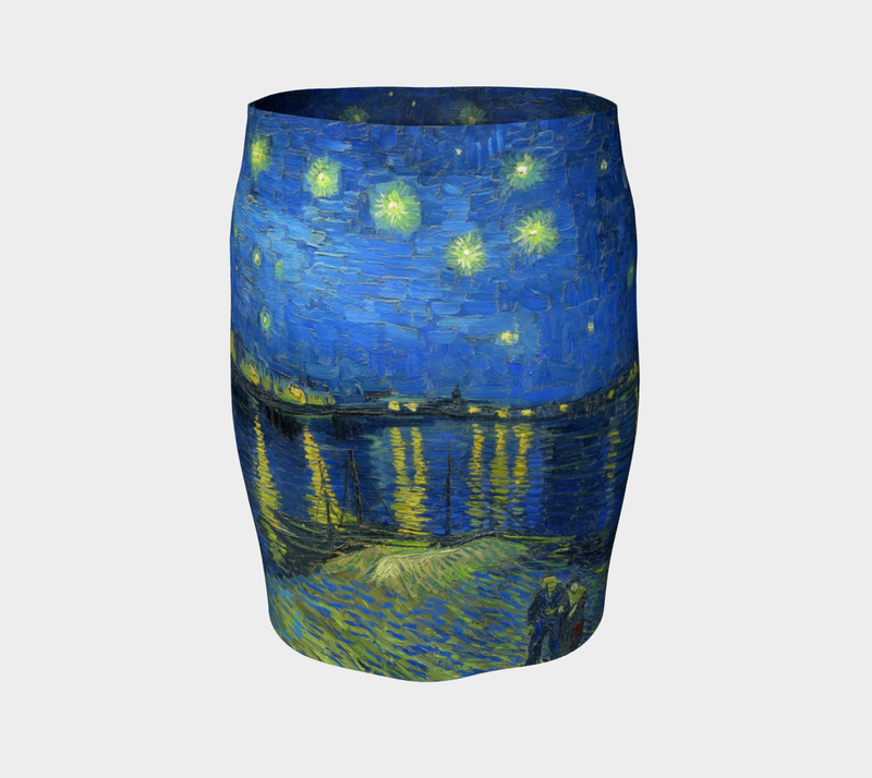 Starry Nights Over The Rhone Fitted Skirt - Objet D'Art