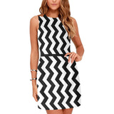 zig zag bw bikini Eos Women's Sleeveless Dress (Model D01) - Objet D'Art