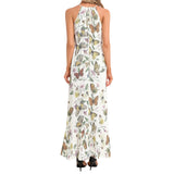 Kaleidoscope Ruffle Hem Halter Neck Maxi Dress - Objet D'Art