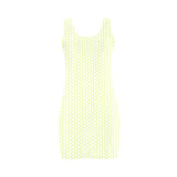 white on neon green hex print Medea Vest Dress (Model D06) - Objet D'Art