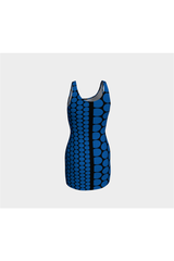 Blue Oval Time Bodycon Dress - Objet D'Art