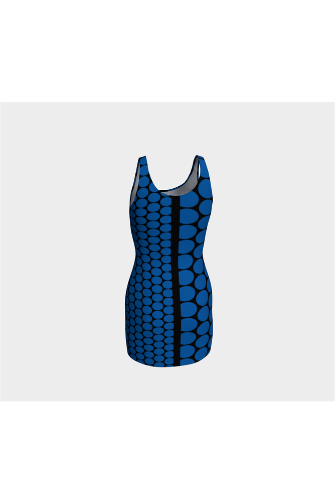 Blue Oval Time Bodycon Dress - Objet D'Art