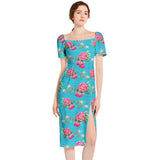 Split Thigh Midi Bodycon Dress - Objet D'Art