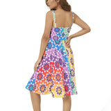 Sleeveless Square Neck Flare Hem Midi Dress - Objet D'Art