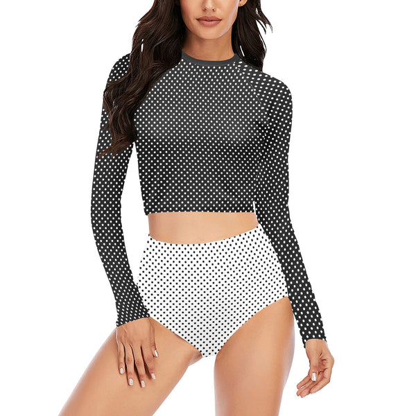 Polkadot Long Sleeve Bikini Set - Objet D'Art