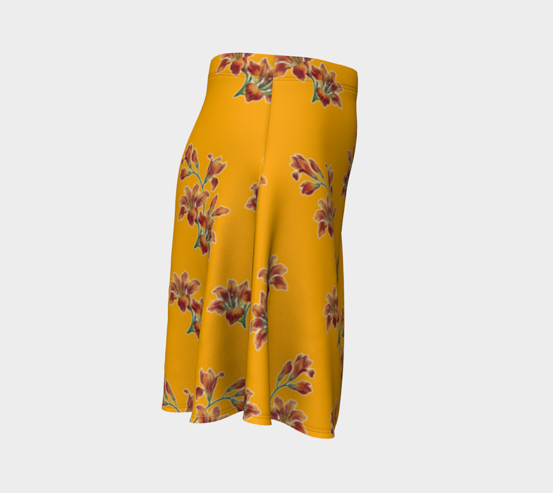 Orange Lily Flare Skirt - Objet D'Art