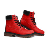 Red Casual Leather Lightweight boots TB - Objet D'Art
