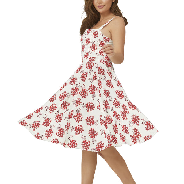 Sleeveless Square Neck Flare Hem Midi Dress - Objet D'Art