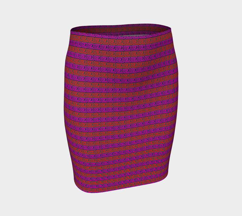 Greek Key Fitted Skirt - Objet D'Art