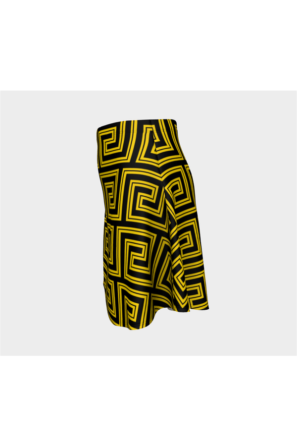 Gold Greek Key Flare Skirt - Objet D'Art Online Retail Store