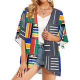 cheribum on clouds print 2 Women's Kimono Chiffon Cover Up (Model H51) - Objet D'Art