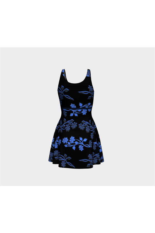 Black Floral Flare Dress - Objet D'Art