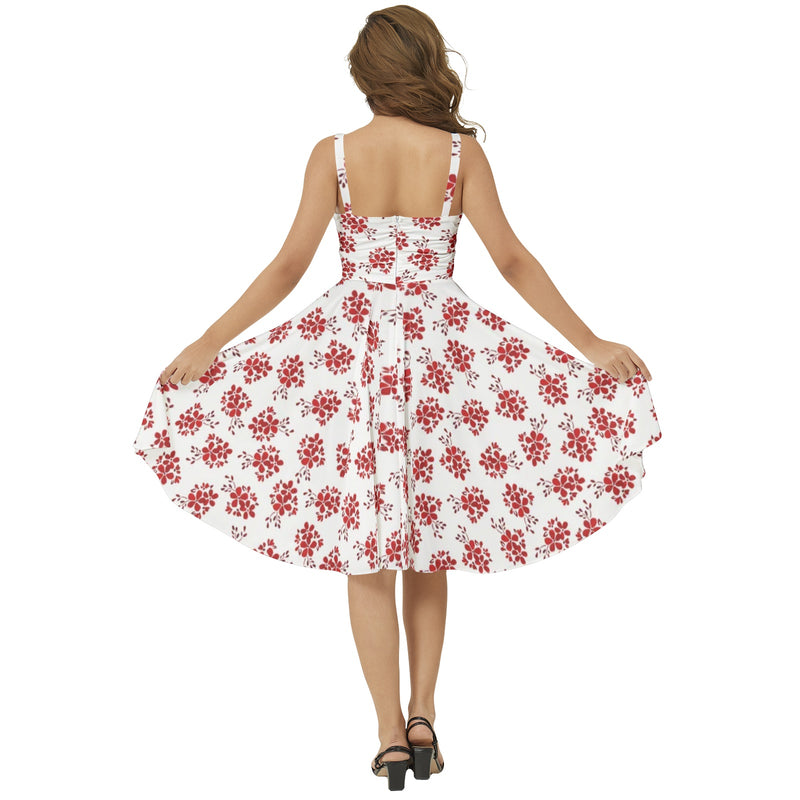 Sleeveless Square Neck Flare Hem Midi Dress - Objet D'Art