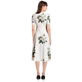 Magnolia Moment Puff Sleeve Button Through Dress - Objet D'Art