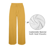 mustard print solid Women's Wide Leg Lounge Pants (Model L77)