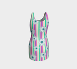 Floral Striped Bodycon Dress - Objet D'Art